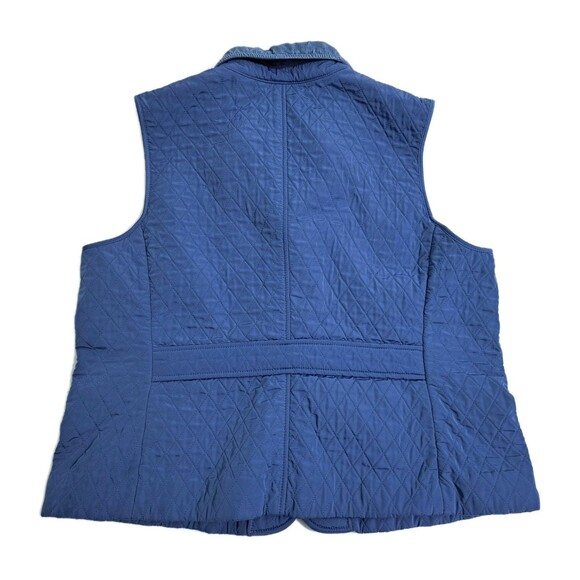 Talbots Blue Quilted Vest Size XL Petites Jacket Button - Picture 6 of 8